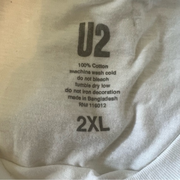 U2 1987 The Joshua Tree Tour Mens 2XL White Tee - Picture 5 of 5